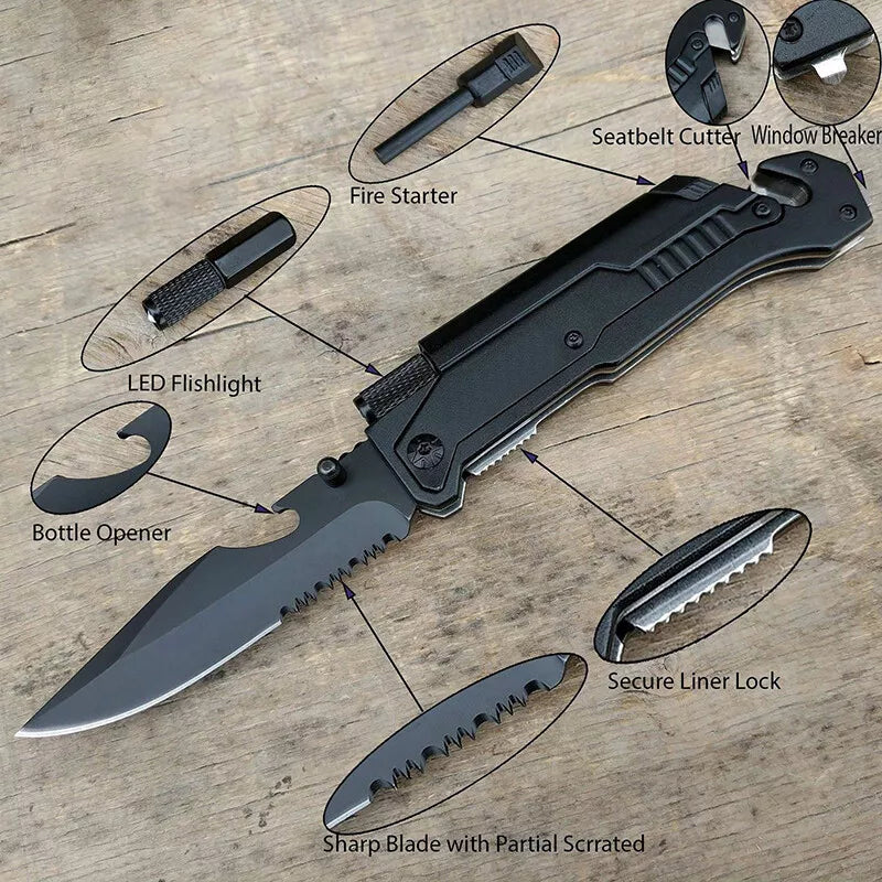 Cuchillo Navaja Tactica Multiherramienta 7 En 1