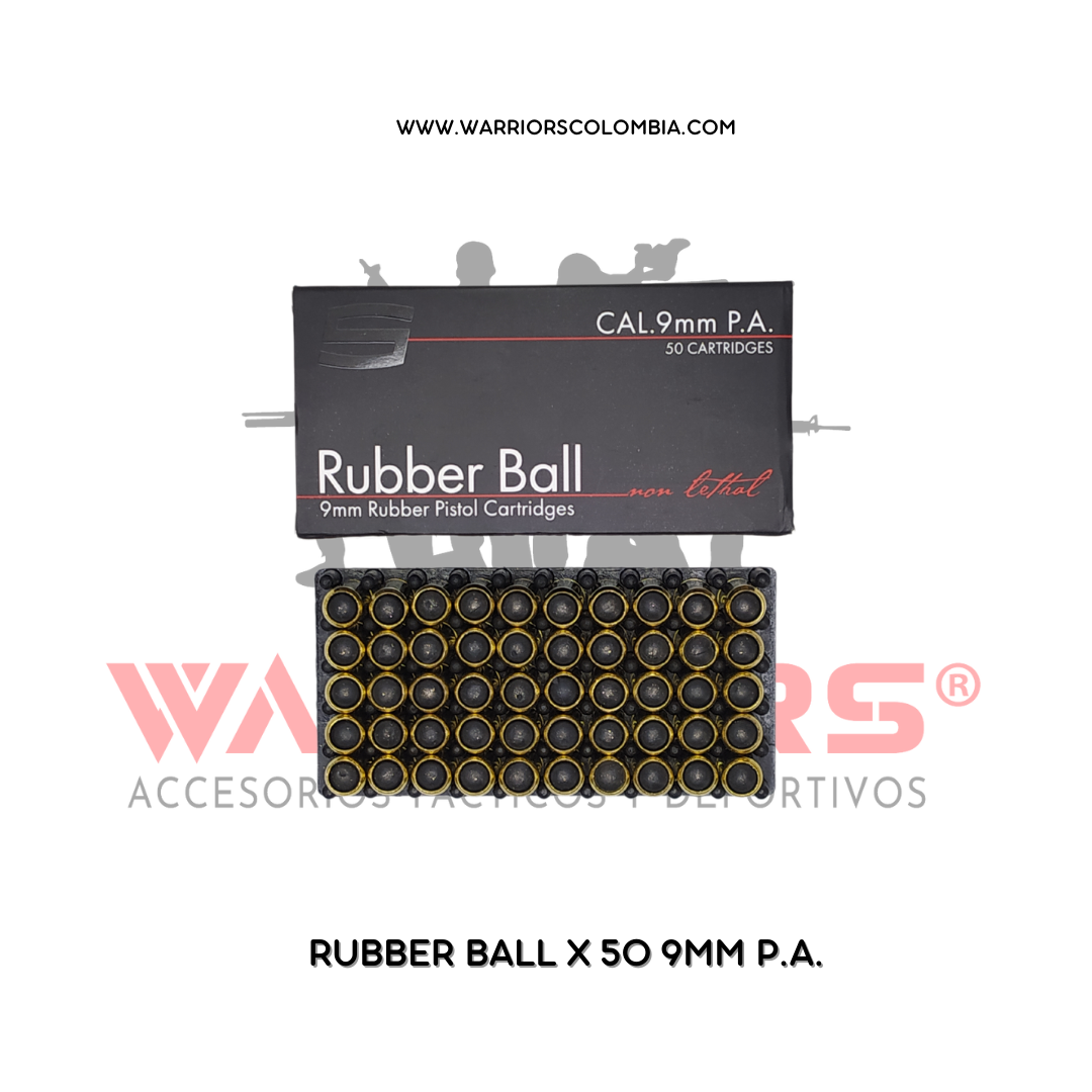 RUBBER BALL X 50 9MM P.A