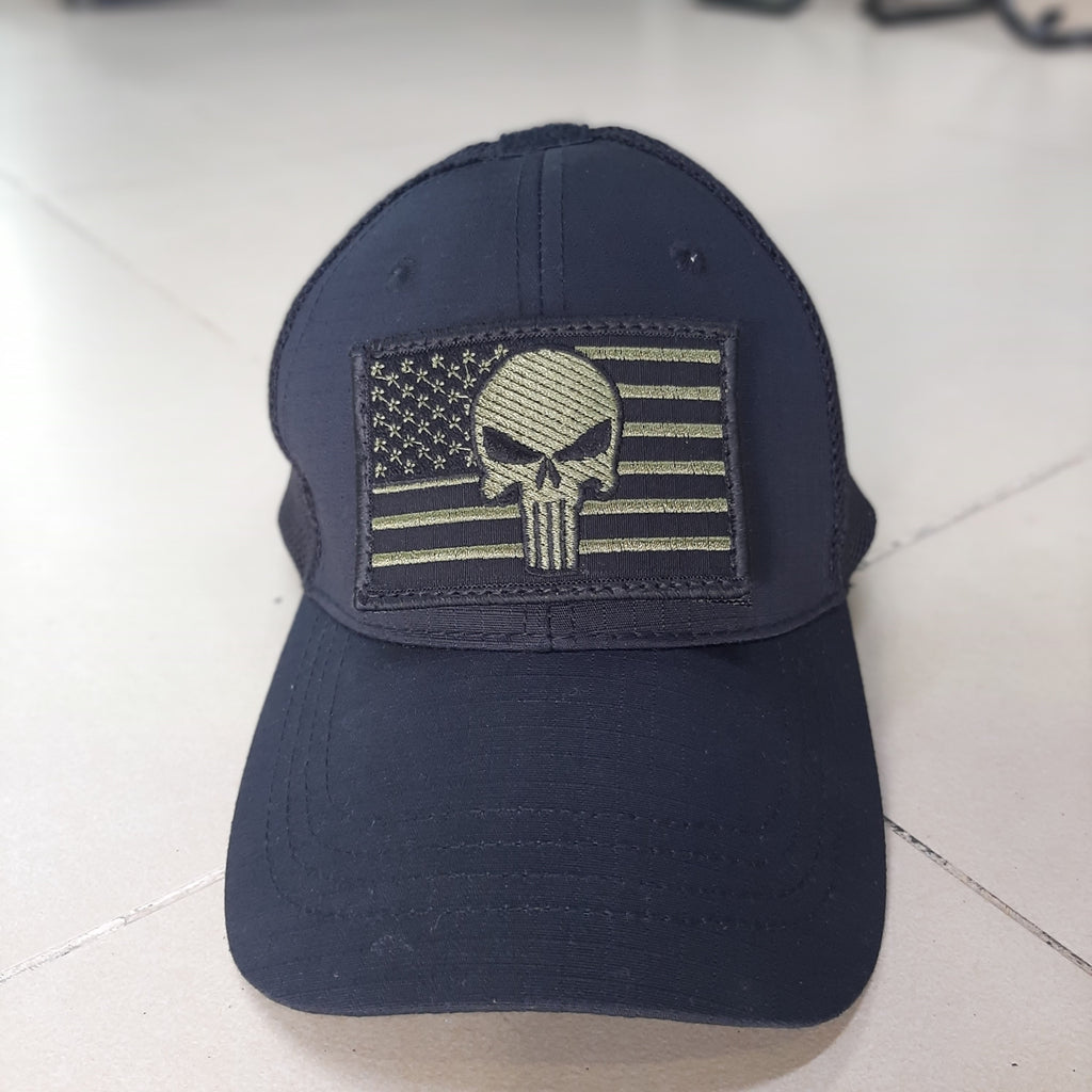 Parche Punisher Bandera Usa Negro Verde