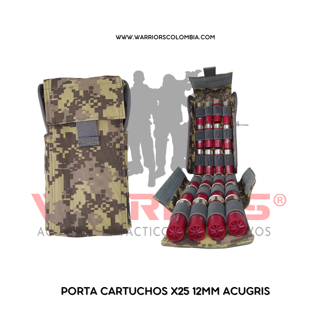 PORTA CARTUCHOS X25 12MM ACUGRIS
