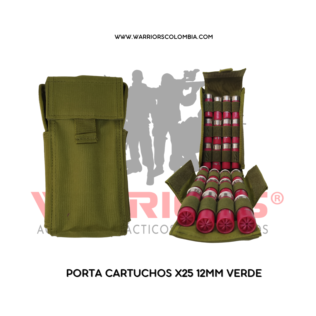 PORTA CARTUCHOS X25 12MM VERDE