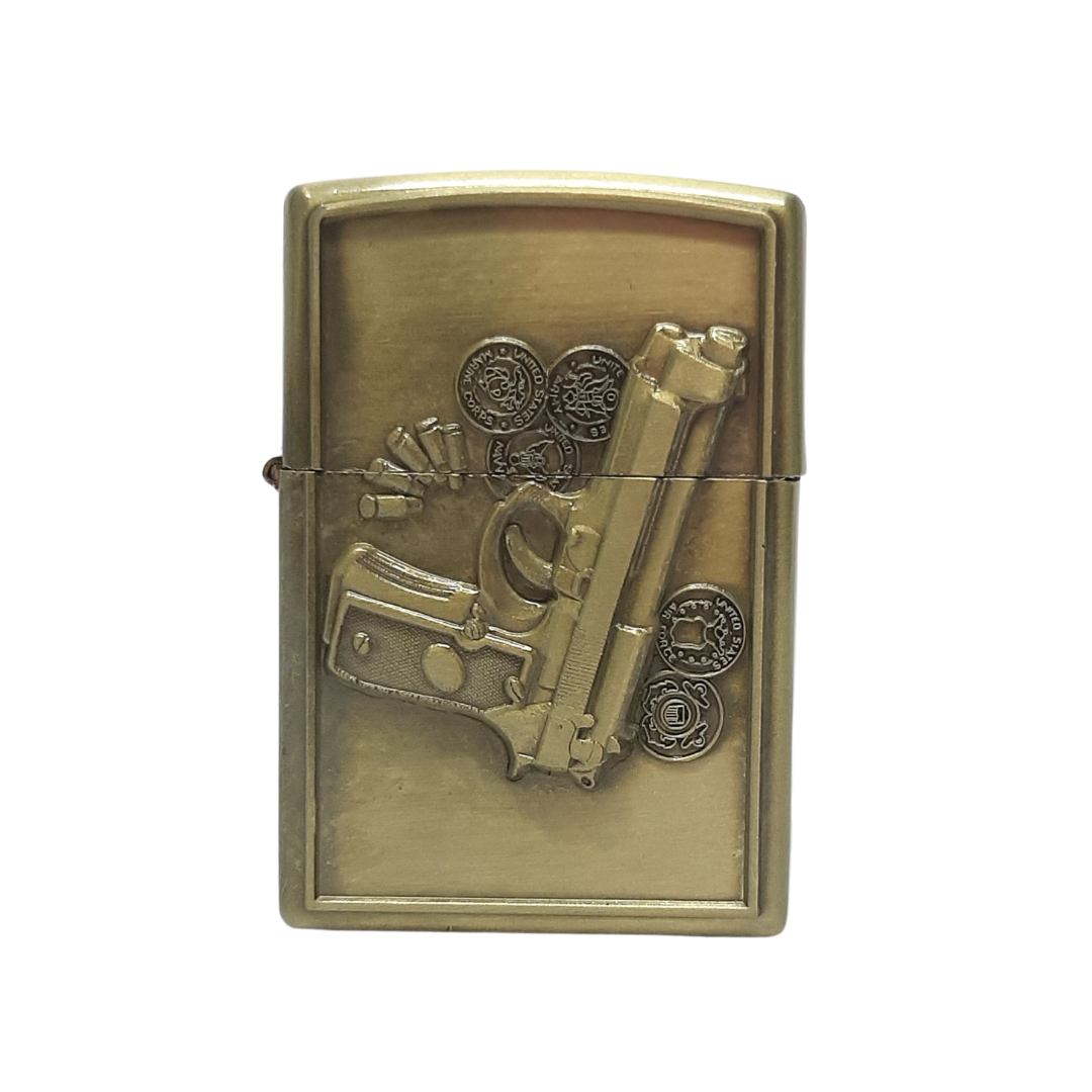 Encendedor tipo zippo dorado