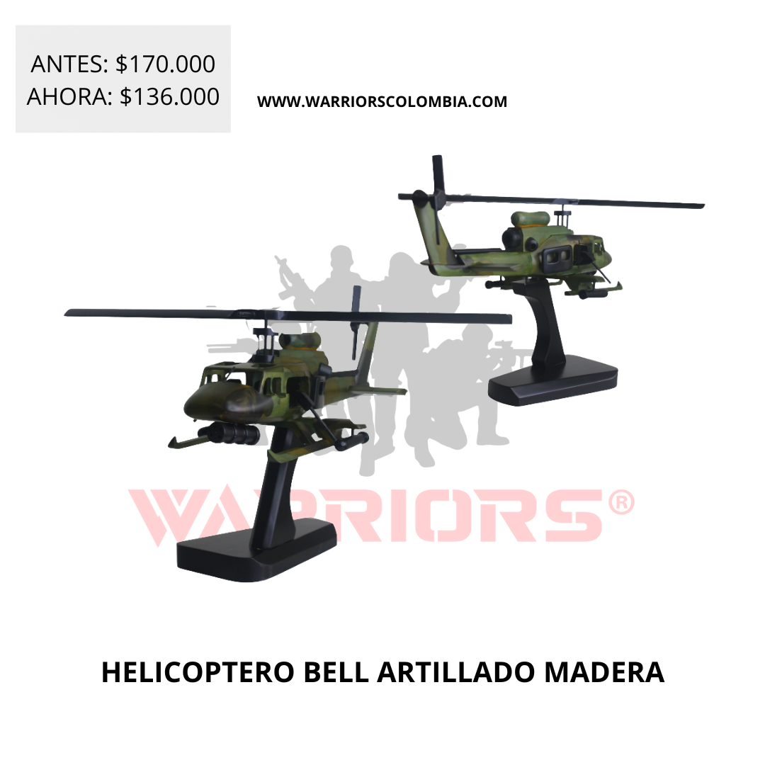 HELICOPTERO BELL ARTILLADO MADERA