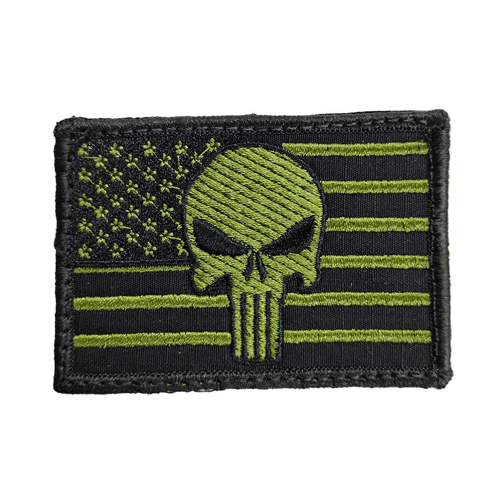 Parche Punisher Bandera Usa Negro Verde