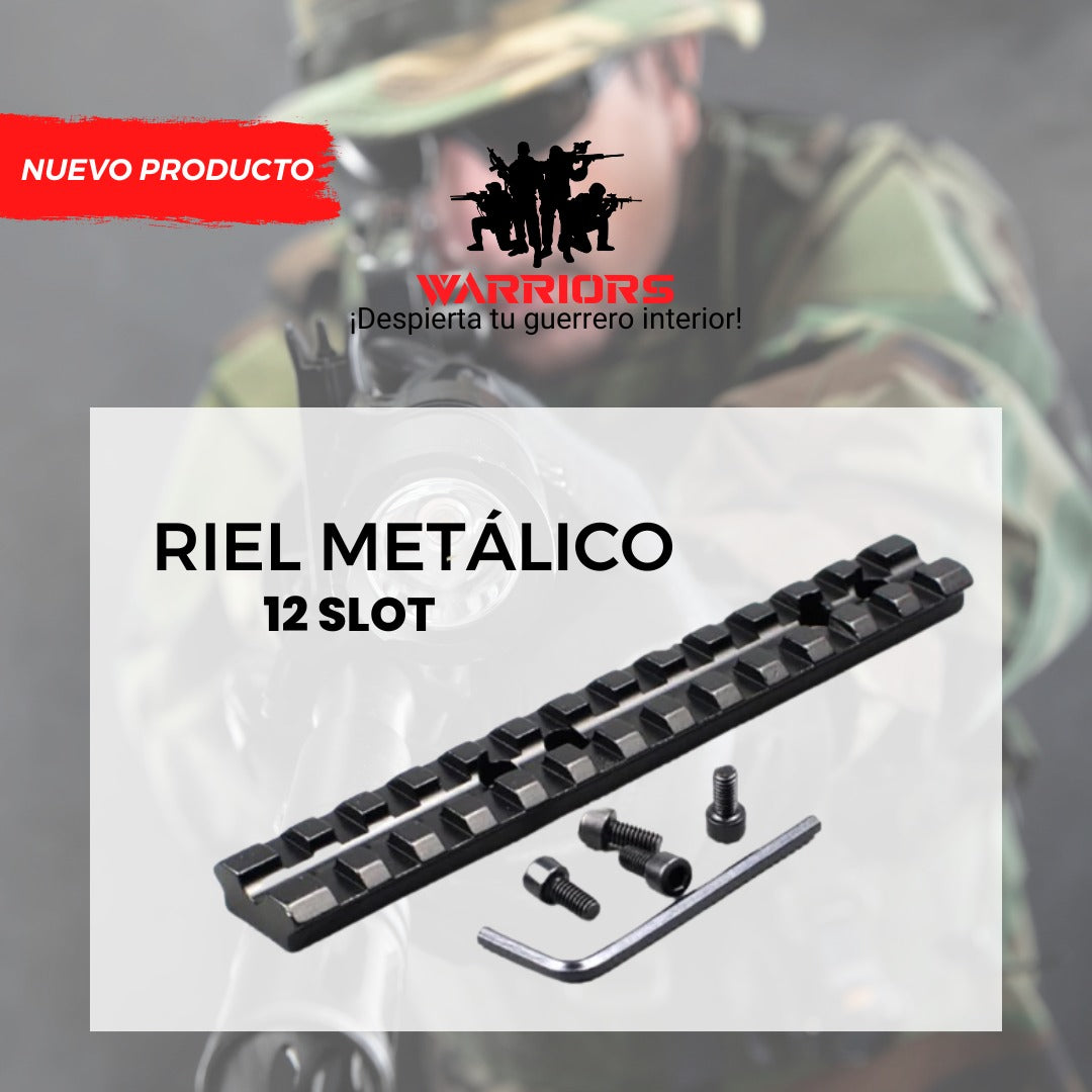 RIEL METALICO 12 SLOT