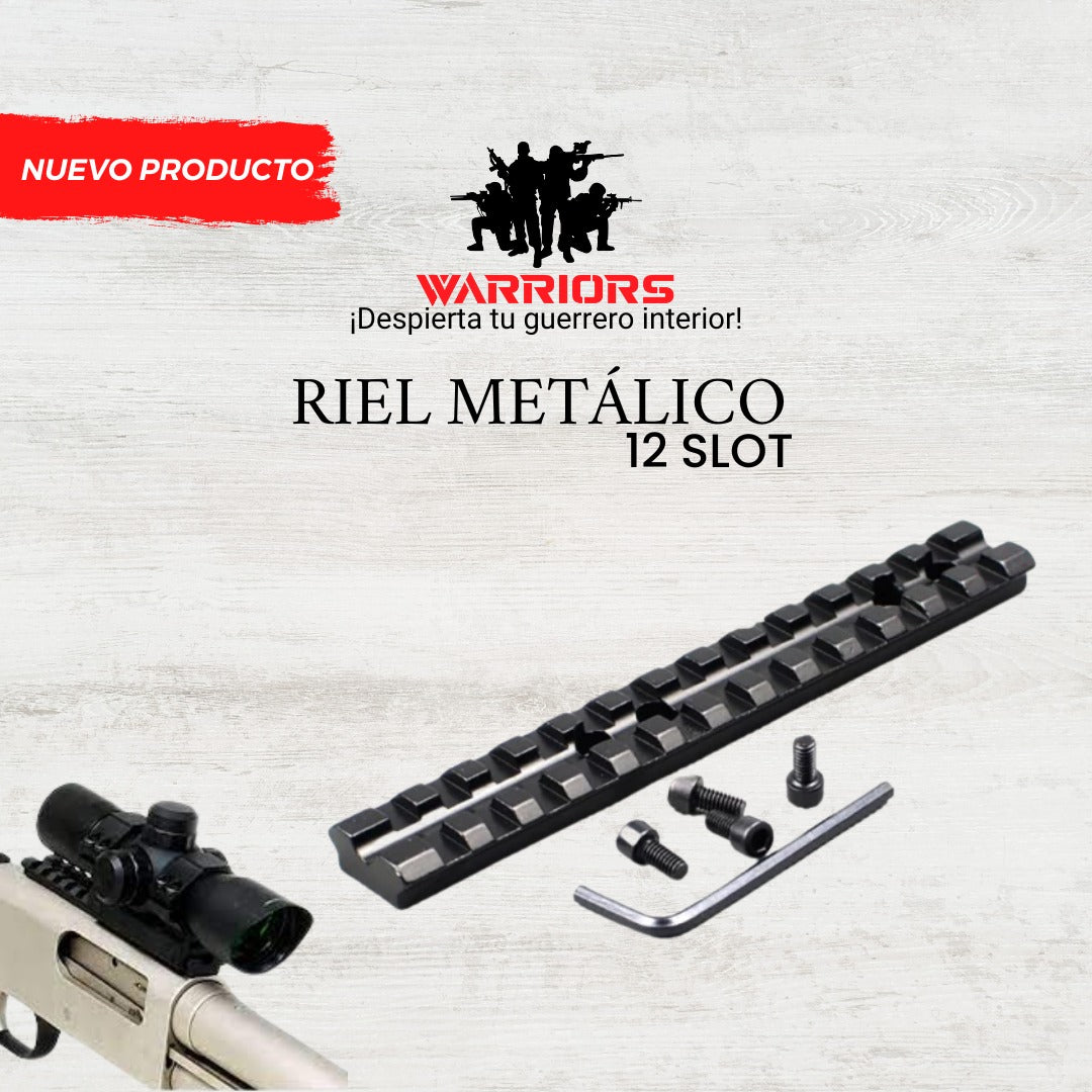 RIEL METALICO 12 SLOT